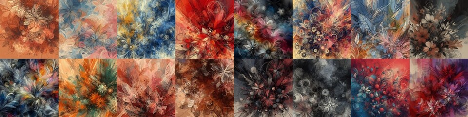 expressionist style flowers drawing. AI generated illustration