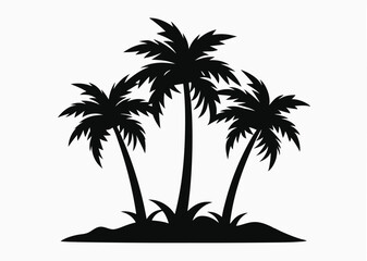 palm tree silhouette vector illustration 
