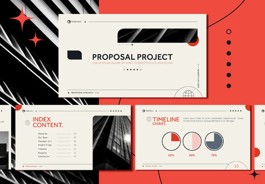 Red and Black Modern Business Proposal Presentation Template
