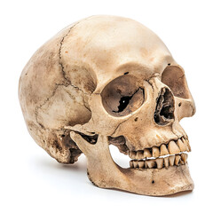 Obraz premium Human skull on white background