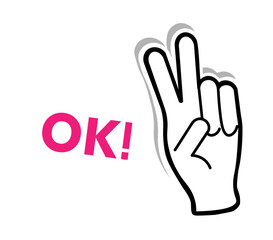 ok. Up hand. Gesture. background. Vector illustrations for websites, posters, promotional .