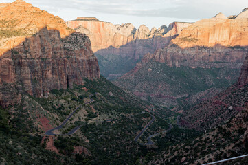 Canyon Overlook Trail at Sunrise - Zion National Park, Southern Utah USA