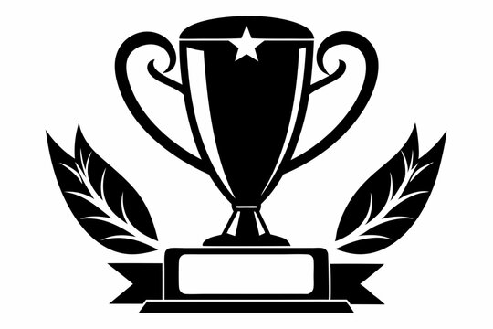 recommend clip art: Trophy  black icon silhouette,Winning award black line art outline Trophy cup icon vector illustration