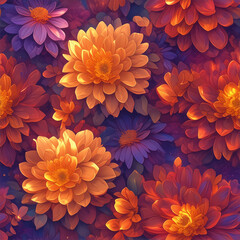 アニメ風のダリアのテクスチャパターン