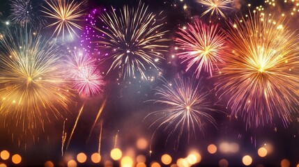 Naklejka premium Colorful Fireworks Display