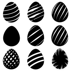 Beautifully designed black and white Easter eggs with patterns