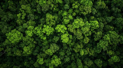 Aerial View of Lush Green Forest