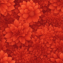 アニメ風の鮮やかな赤のダリアのテクスチャパターン