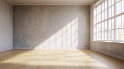 Fototapeta premium Serene beauty in an empty white minimalist blank room, where simplicity and space create a canvas for boundless imagination and design