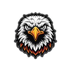 Simple line drawing of an eagle head gaming mascot logo isolated on a white background.