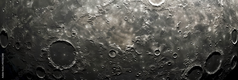 Wall mural a close up of the moon with many craters. the moon is in the center of the image and the craters are