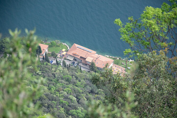 village in the mountains with grass