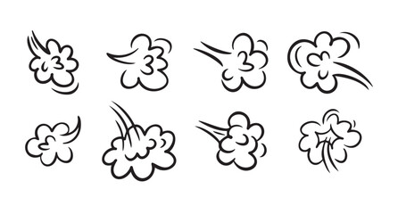Fototapeta premium Comic fart cloud. Bad stink balloon. Smoke gas cloud in comic style. Explosion, angry breath.