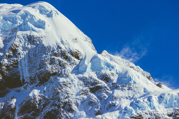 snow covered mountains and glacier