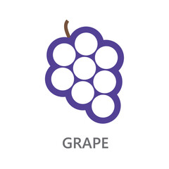 grape, grape line icon vector illustration. Line vector icon on white background. High quality design element. Editable linear style stroke. Vector icon
