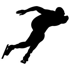 Silhouette of skater athlete.Skating sport.Winter sport.Vector illustration.