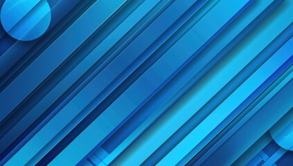 Obraz premium Blue background with diagonal lines and rounded shapes, creating an abstract design for presentation or social media cover template Generative AI