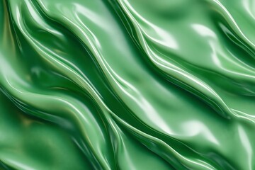 Obraz premium Creamy Green Abstract Flowing Material Pattern Texture Generative Illustration