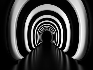 Naklejka premium Light tunnel perspective and projected shadows