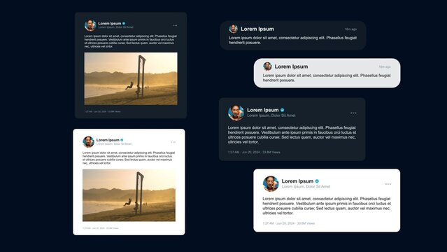 Social Media Post Feed With Text and Pictures