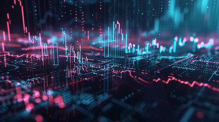 Financial growth chart for stock market investment trading.