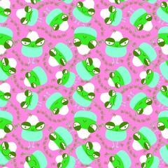 Obraz premium Cartoon Halloween sugar monsters seamless candy corn pattern