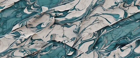 Obraz premium Teal Marble with Well-Defined White Veins – Luxurious Marble Texture for Modern Aesthetics and Bold Interior Design” 
