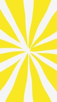 Yellow Sunburst Animation Background. dynamic abstract stripe line pattern 