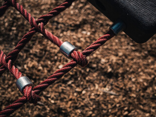 Red rope in the playground