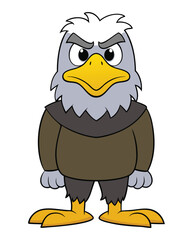 A angry eagle cartoon character design