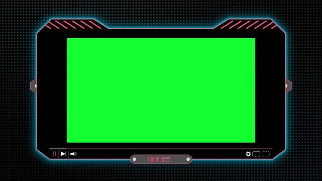 Modern digital media player. Technology animation with green screen opening effect for smooth video cut