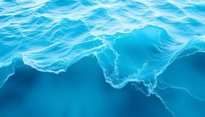 Blue Ocean Waves with Shades of Blue, Teal, and Turquoise and Grainy Texture background