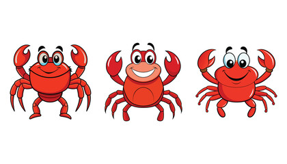 A crab cartoon illustration set