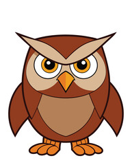 Owl cartoon character design illustration