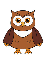 Owl cartoon character design illustration