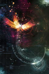 Emergence of Embodied AGI - Metamorphic Artificial General Intelligence Abstract Visualization