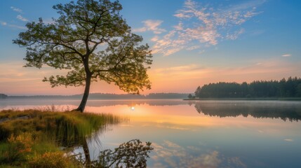 Fototapeta premium Free good morning scene wallpaper background photo