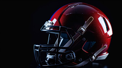 Fototapeta premium Football helmet on a black background.