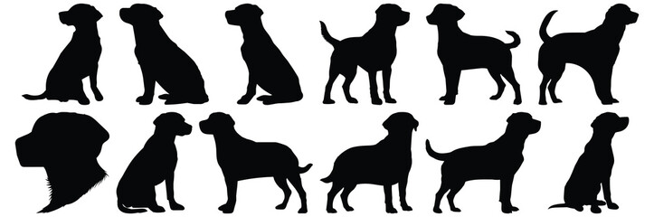 Dog silhouette set vector design big pack of pet illustration and icon