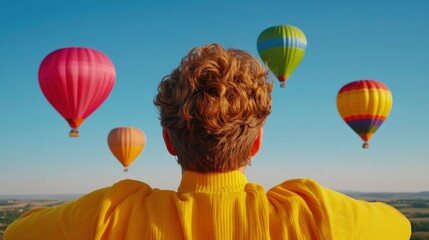 Tourist Captures Hot Air Balloons From Hotel Balcony, Adventure In The Air