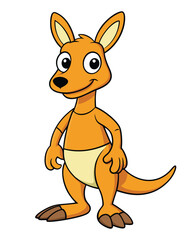 A kangaroo cartoon character design illustration