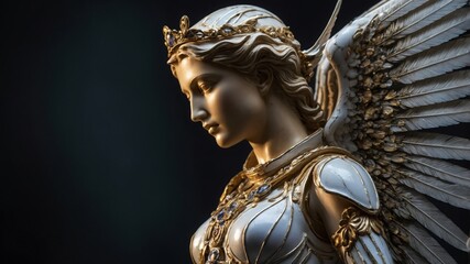 Obraz premium Heavenly archangel in divine radiance, symbolizing sacred protection and spiritual guidance