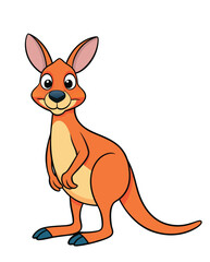 A kangaroo cartoon character design illustration