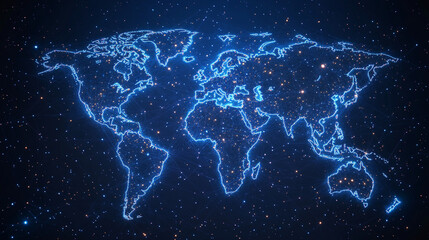 Naklejka premium digital world map