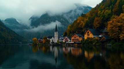 Obraz premium Photographer Captures Hallstatt, Austria, A Picture-Perfect Scene