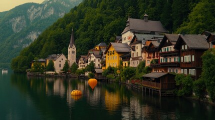 Obraz premium Photographer Captures Hallstatt, Austria, A Picture-Perfect Scene