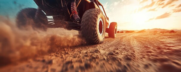 Kite buggying, wind-powered thrill, vibrant landscapes, adrenaline rush