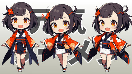 Chibi Traditional Japanese Female Character