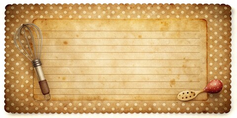 Old grunge retro recipe card layout, perfect for vintage cooking inspiration, vintage, retro, grunge, recipe, card, layout, aged