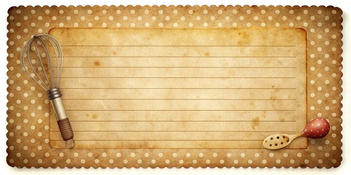 Old grunge retro recipe card layout, perfect for vintage cooking inspiration, vintage, retro, grunge, recipe, card, layout, aged